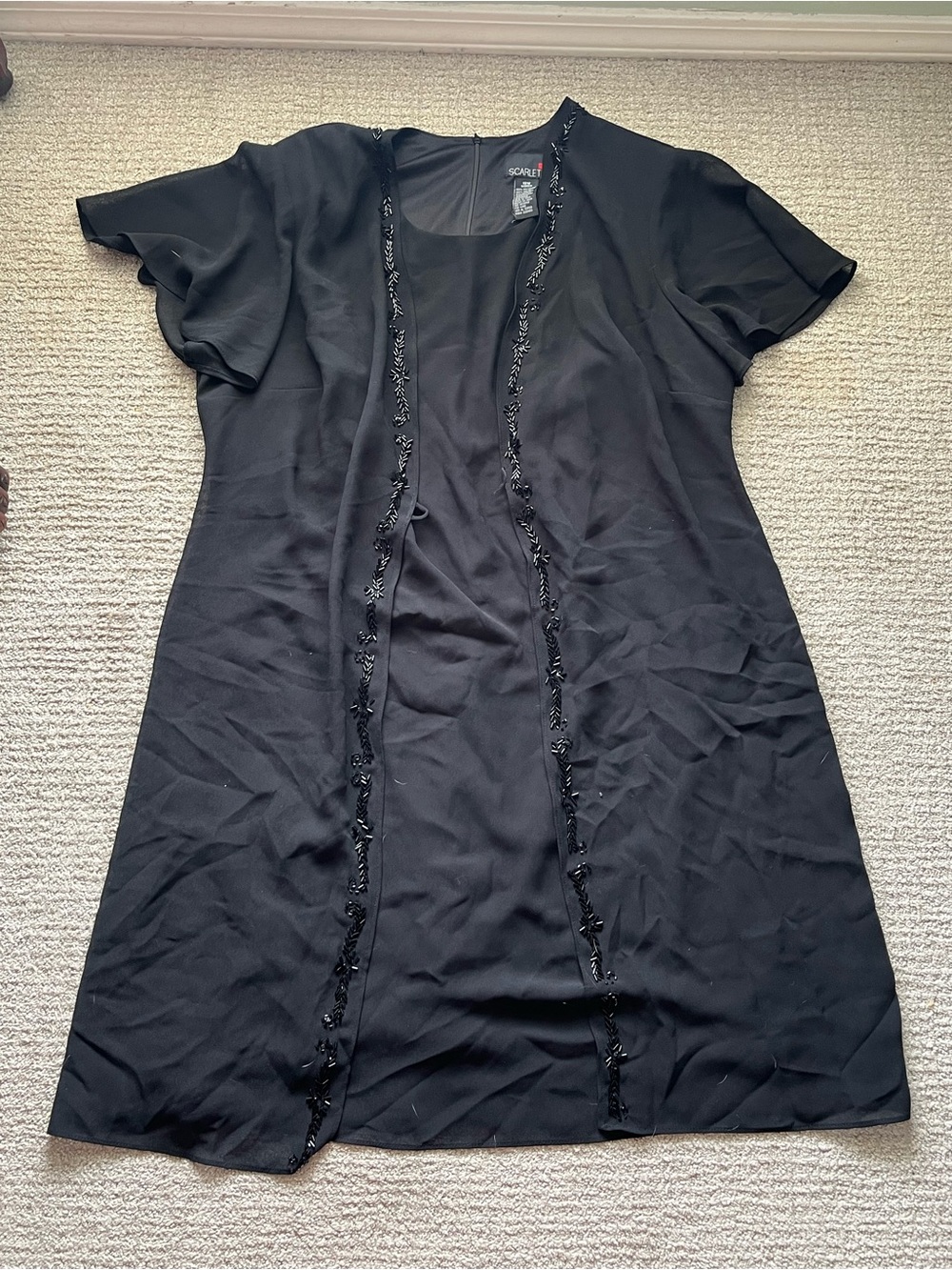 Scarlet black beaded evening dress in women’s plus size 18W